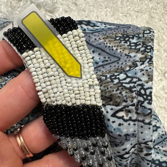 Anthropologie Beautiful Stories Beaded V-Neck High Low Hem Tunic Top Boho Sz: M - Picture 8 of 9